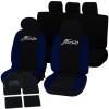 Coprisedili Ford Fiesta bicolore nero - blu scuro con tappetini moquette